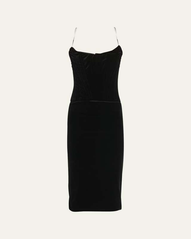 Strapless Velvet Corset Dress